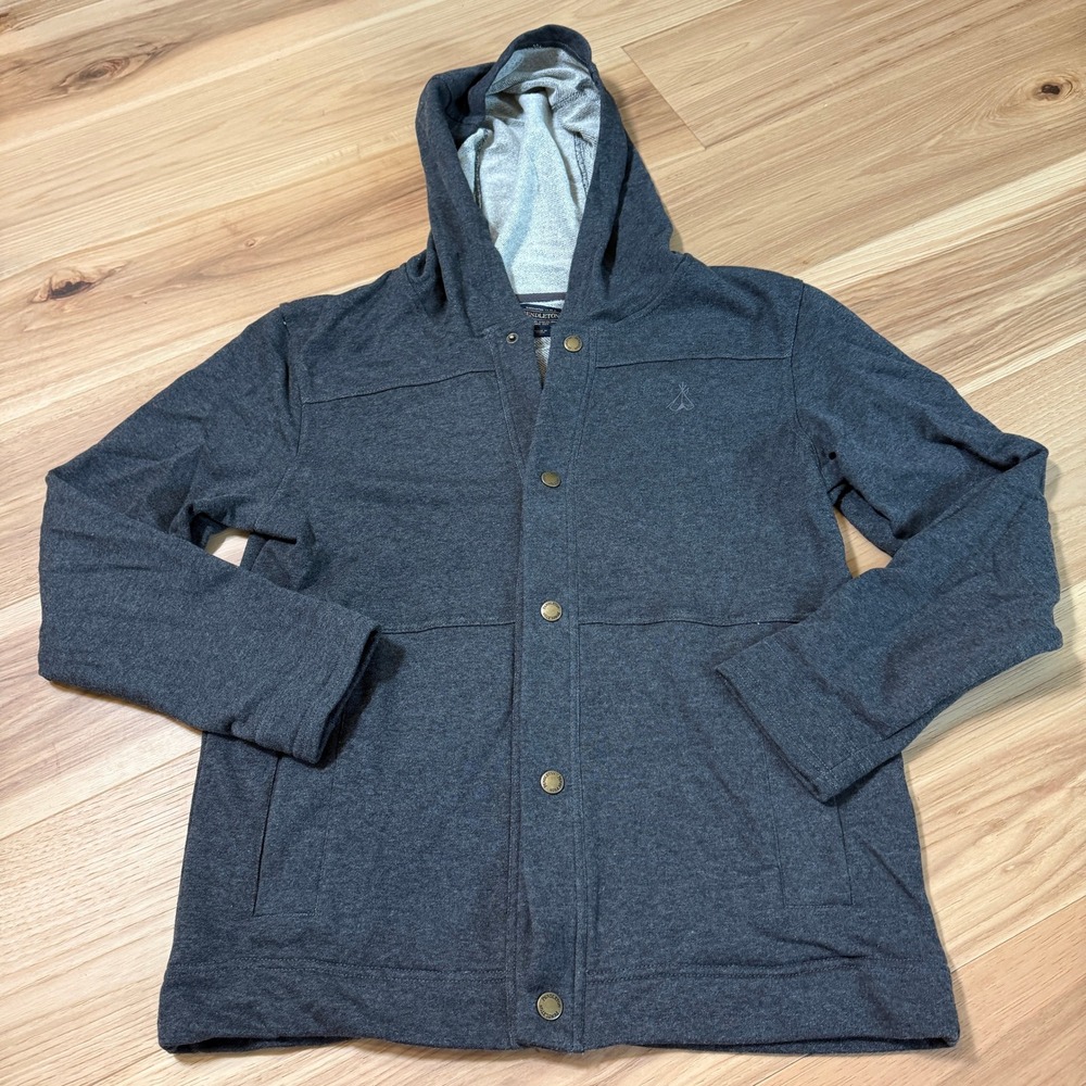 Pendleton Hoodie Mens Small Grey Snap Front Hooded Sweatshirt Pockets Gorpcore